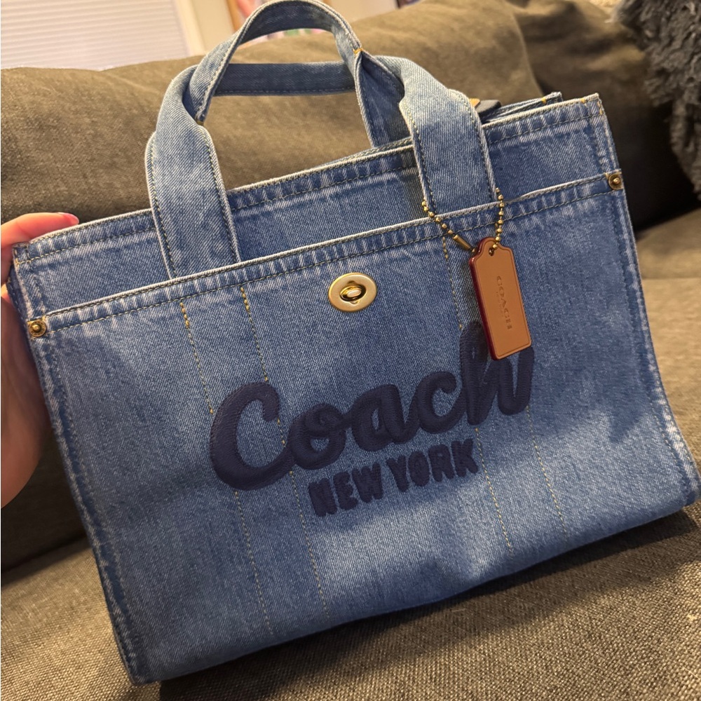 Coach Light Blue Denim Tote